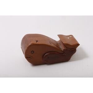 Wooden Whale Puzzle Box, Hand Carved 3D Puzzle, Trinket Container ~260128-WH 931